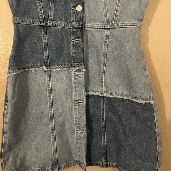 ZARA PATCHWORK DENIM DRESS SIZE M - Picture 4 of 6